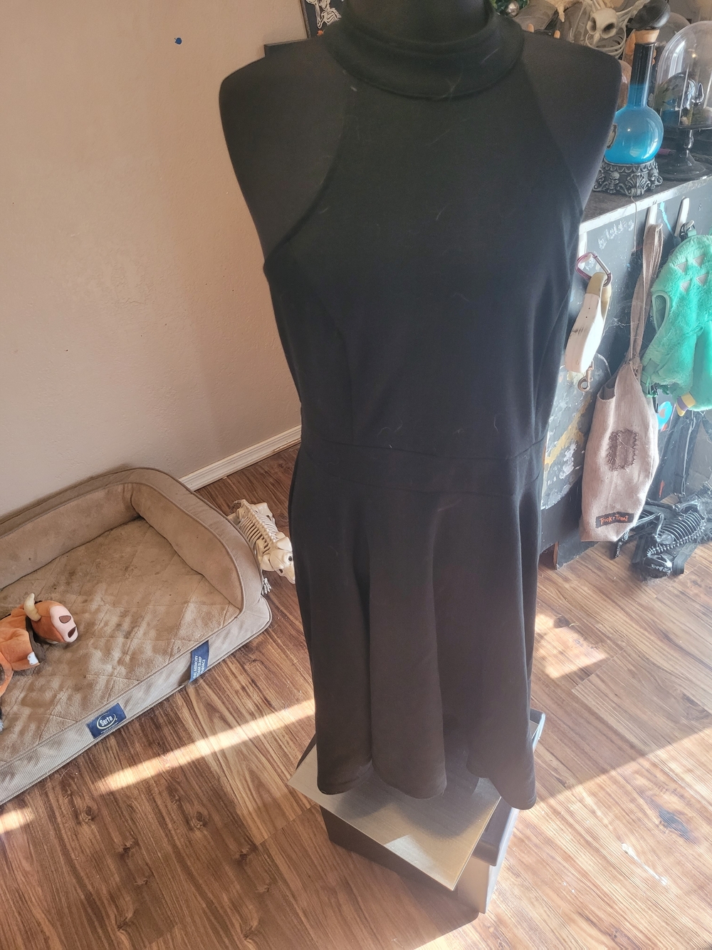 Sleeveless Black Maxi Dress with High Neck